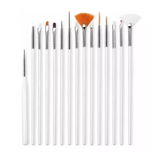Kit Com 15 Pincel Para Decoração De Unhas Dafu